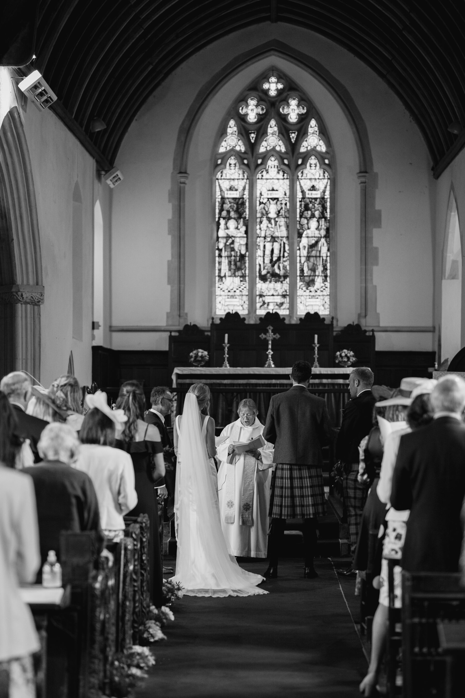 A beautiful wedding ceremony in a traditional Devon church