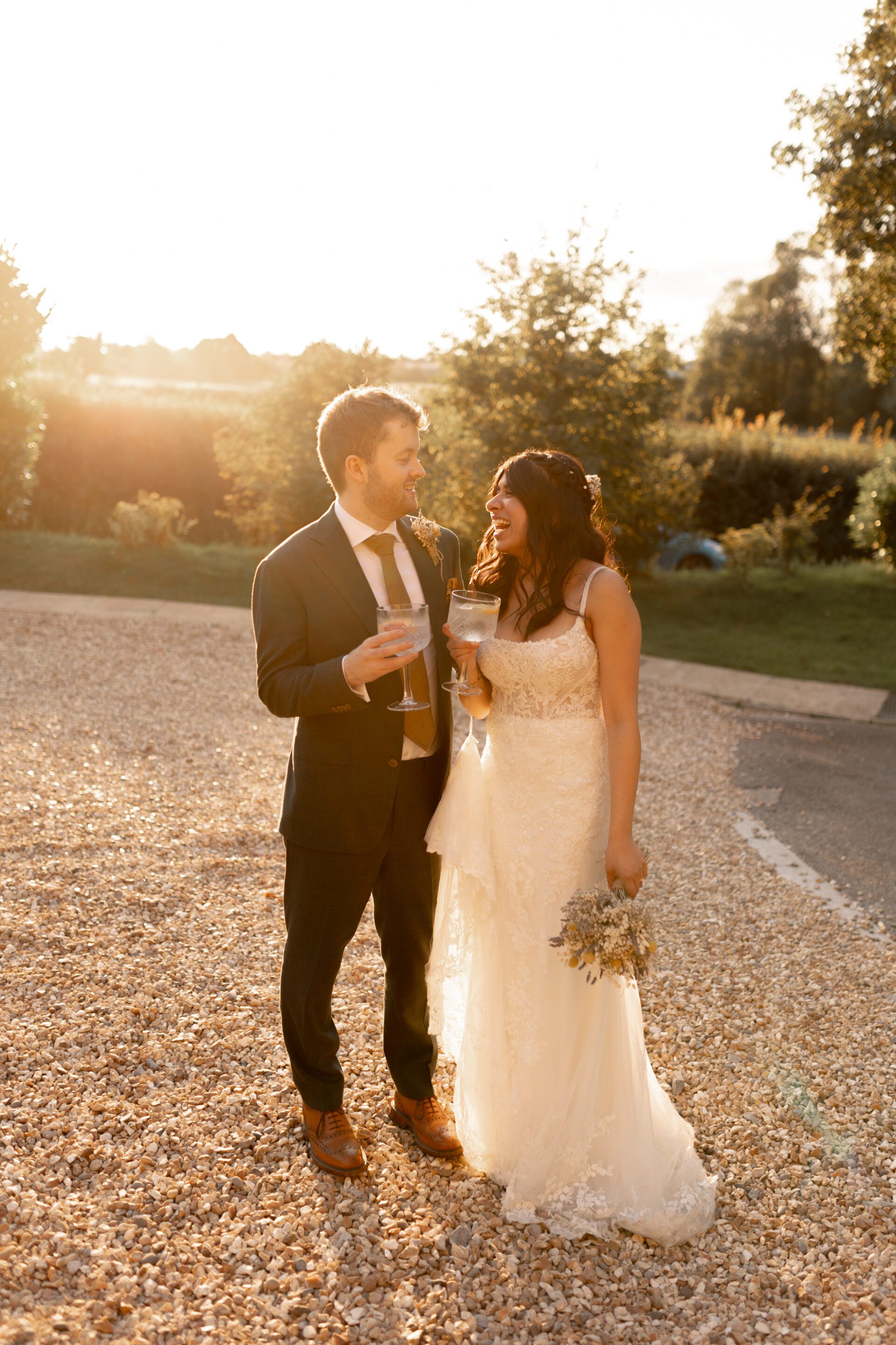 Golden hour couple portraits at The Pear Tree, Purton
