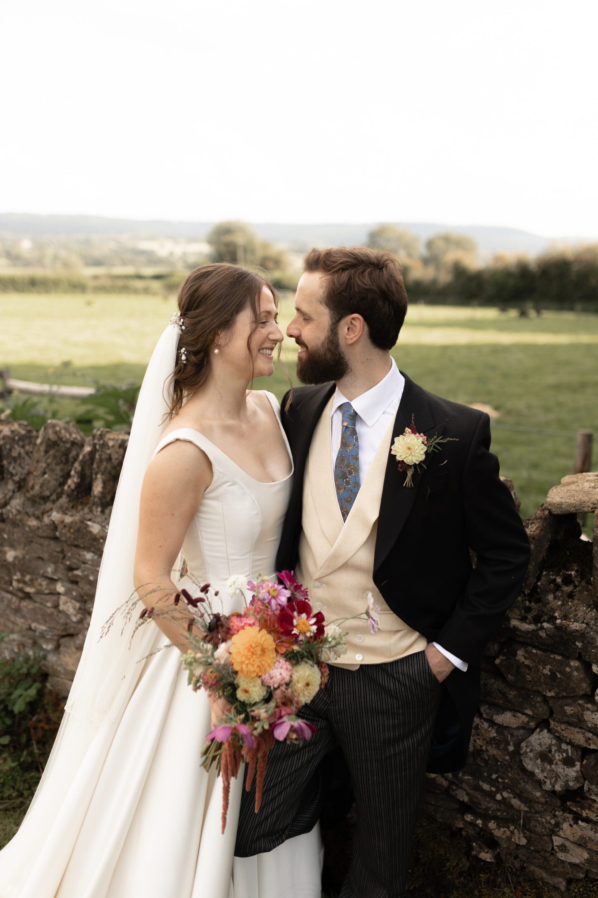 Couples portrait session at Somerset marquee wedding