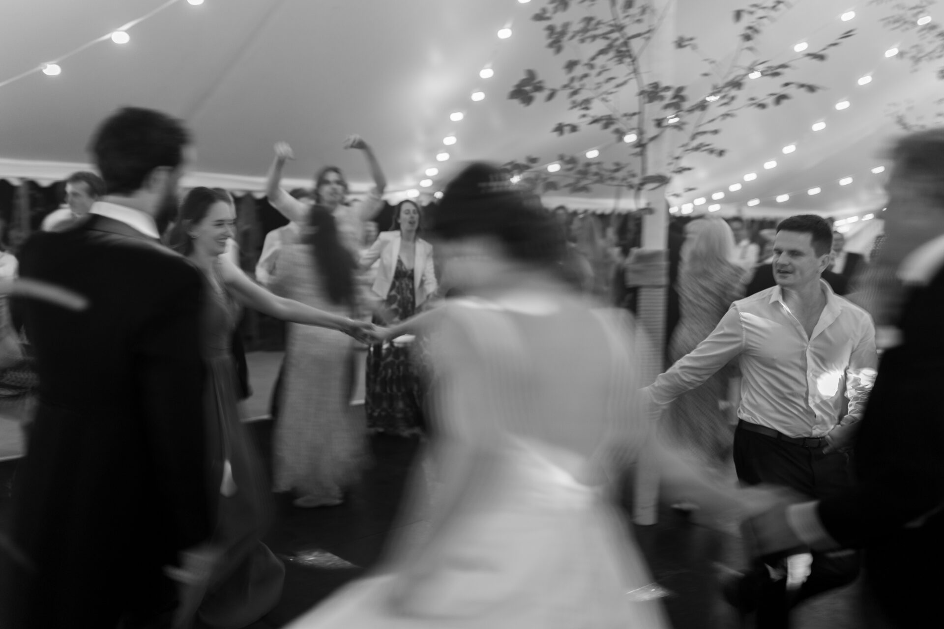 Scottish reeling at a Somerset marquee wedding
