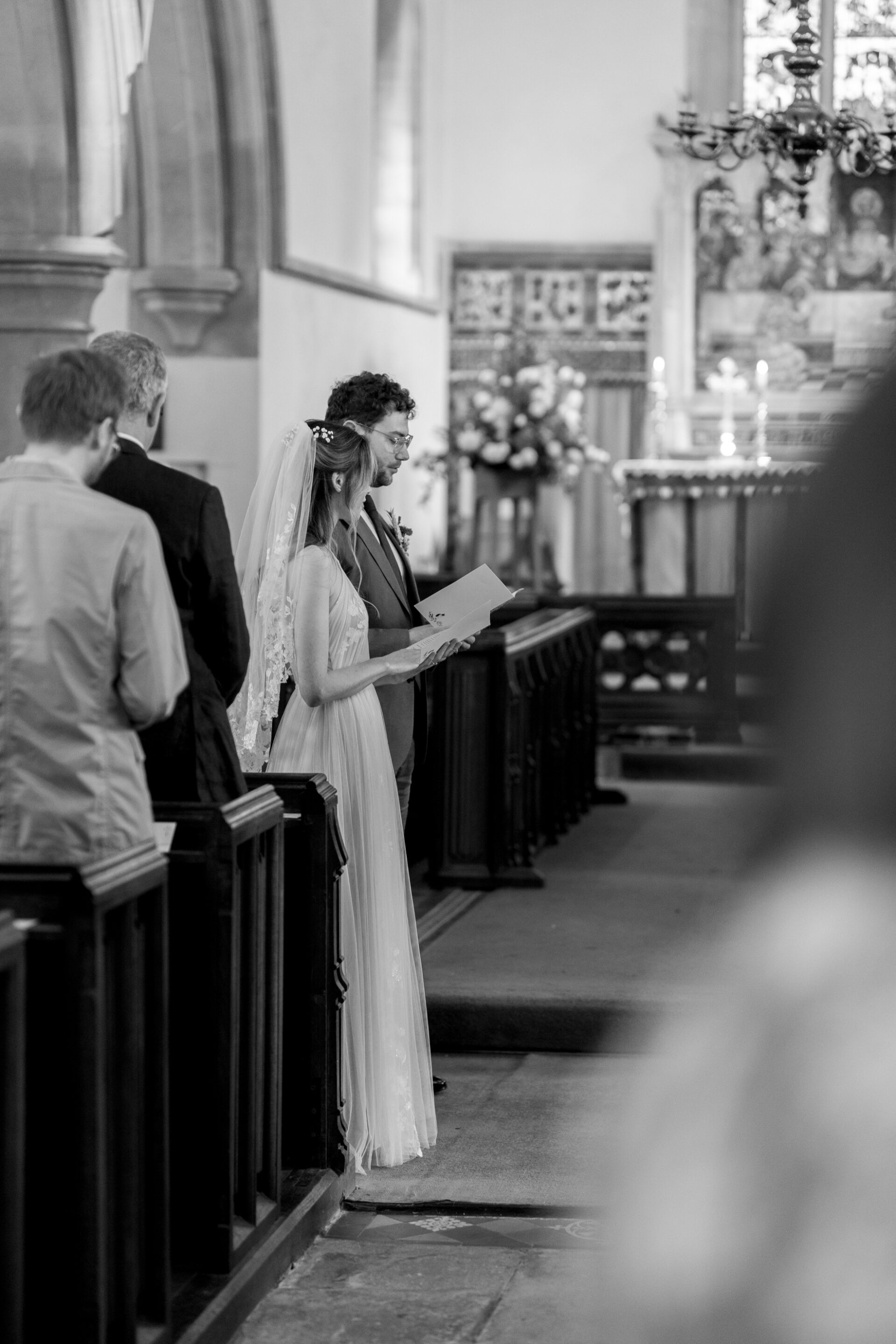 Church wedding ceremony at Frampton, Gloucestershire
