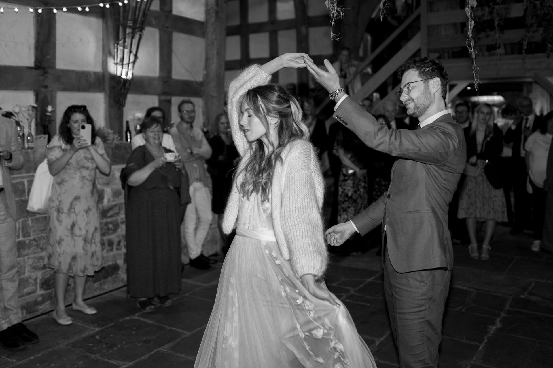 First dance at the Wool Barn, Gloucestershire wedding venue