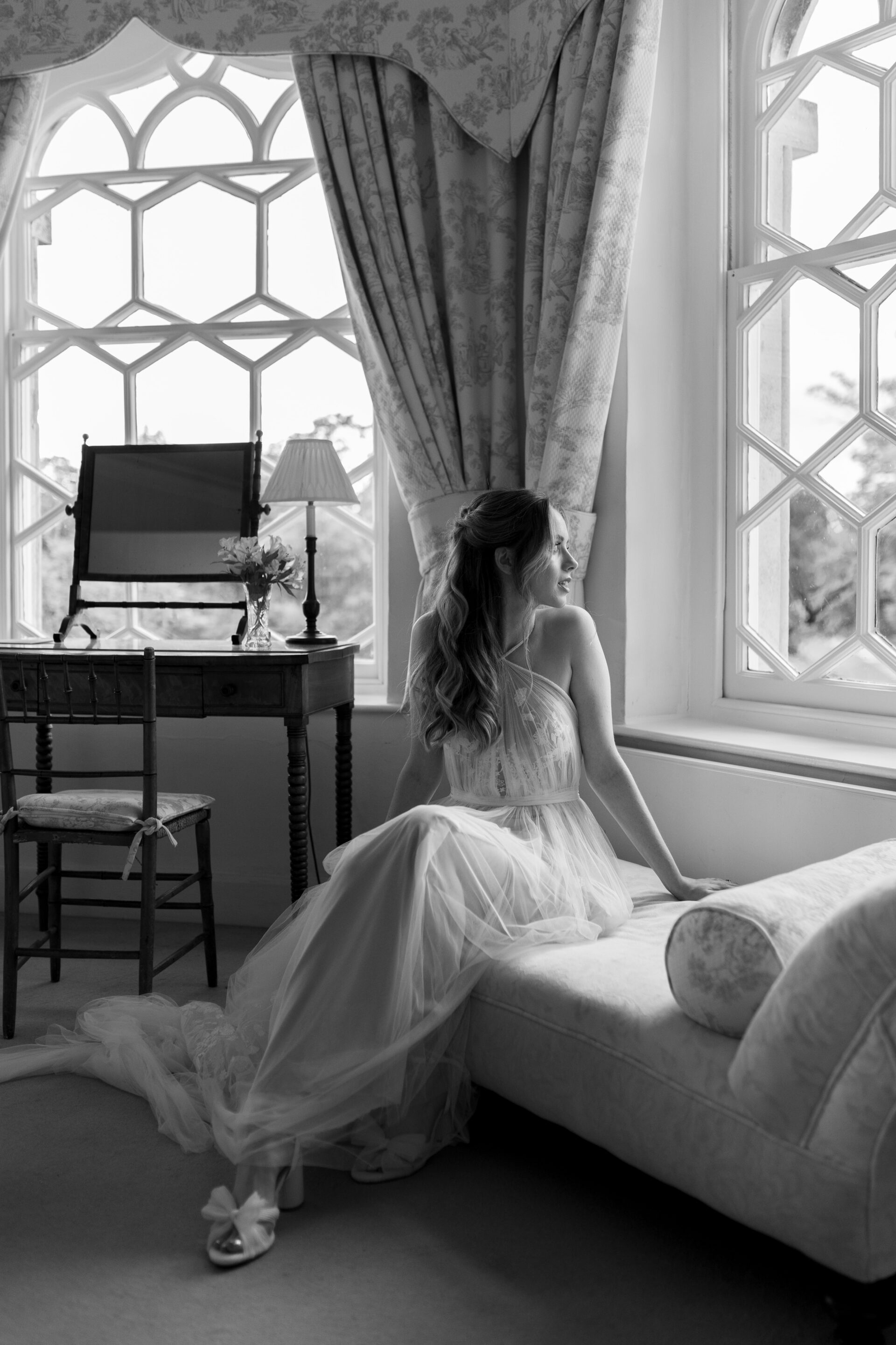 Bridal preparations at Gloucestershire wedding venue, Frampton Court Estate