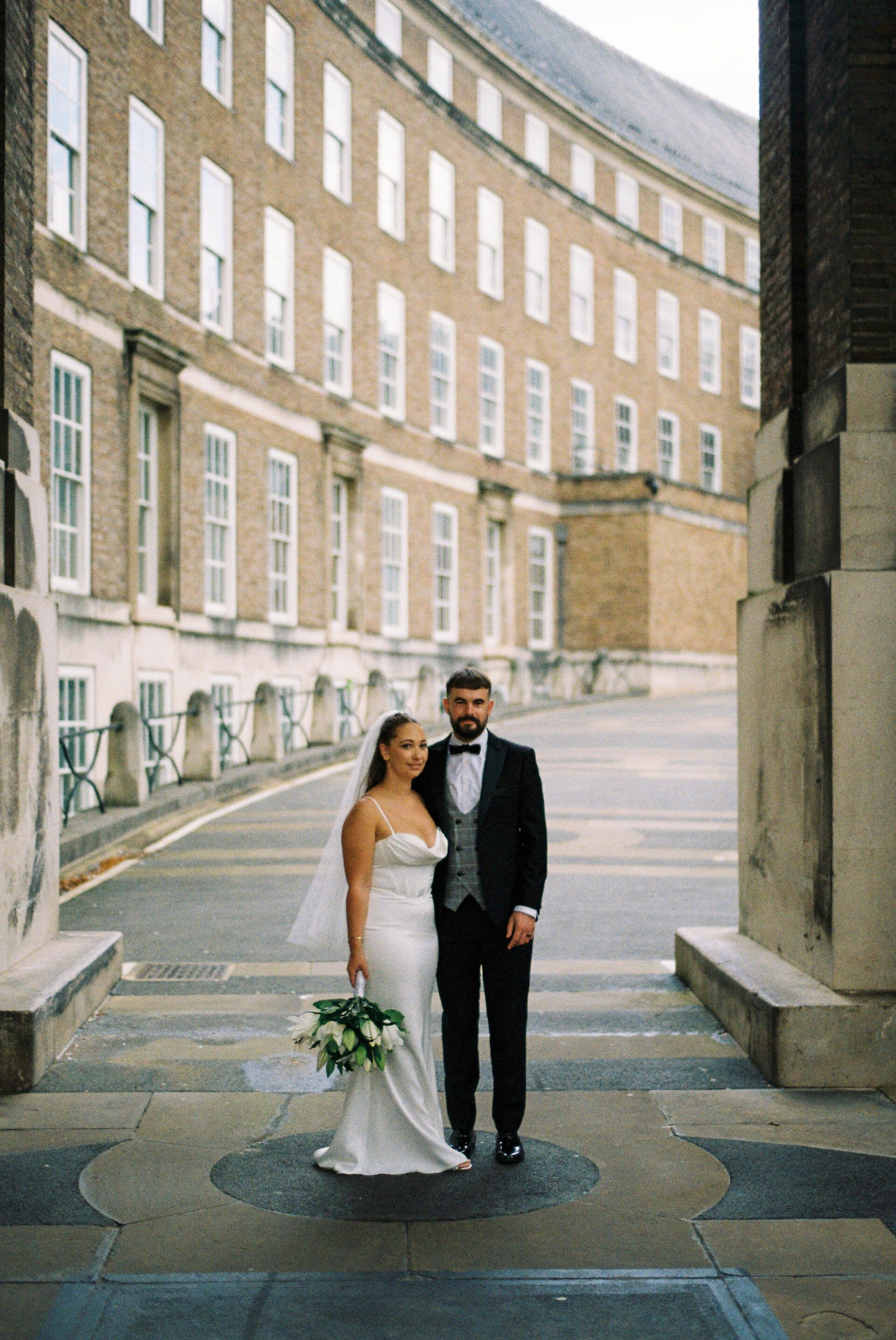 35mm film wedding photography couple portrait in Bristol