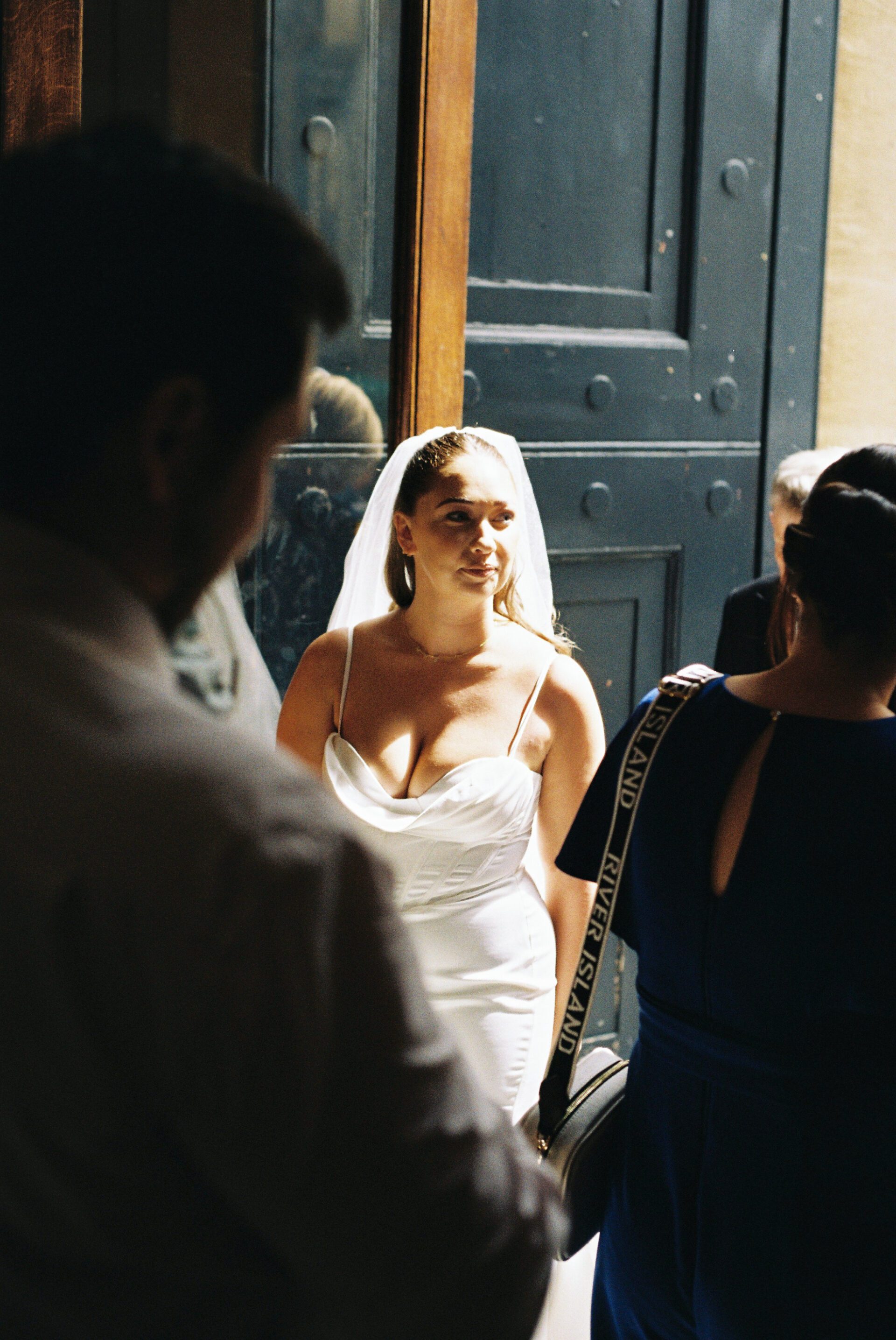 35mm film wedding photography bridal portrait in Bristol