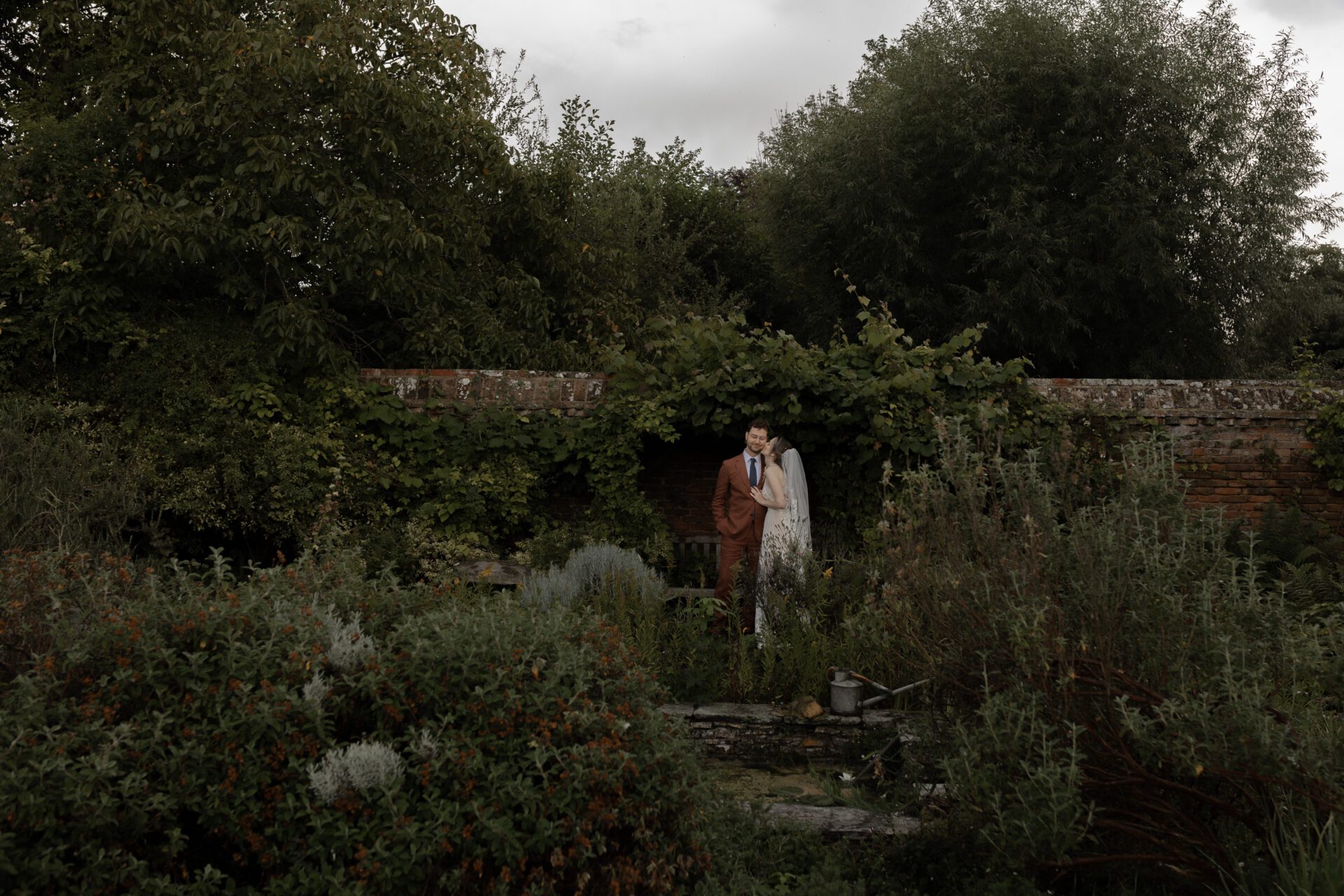 Editorial wedding photography couple at Wool Barn in Frampton, Gloucestershire