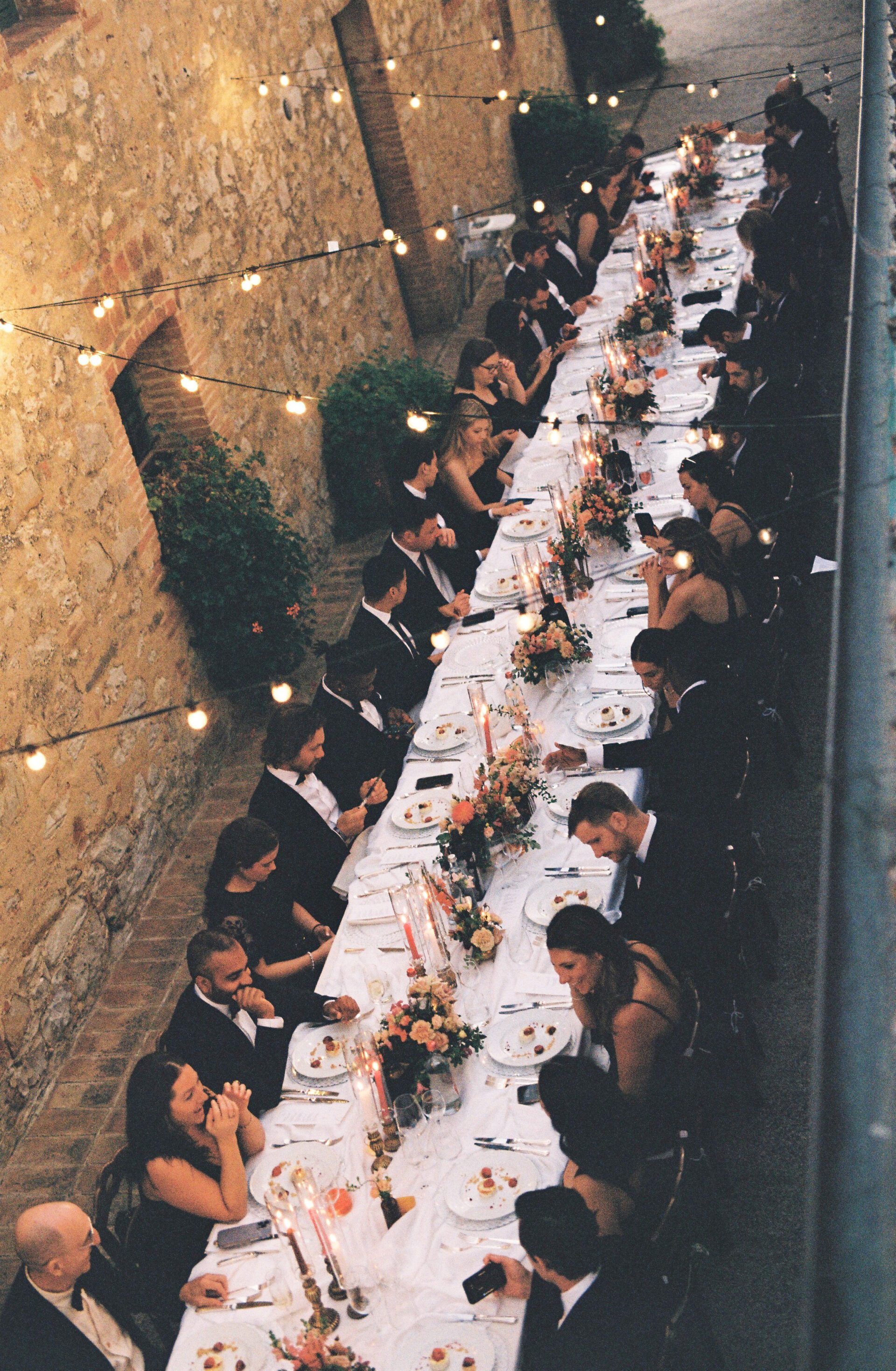 Italian wedding party on 35mm film