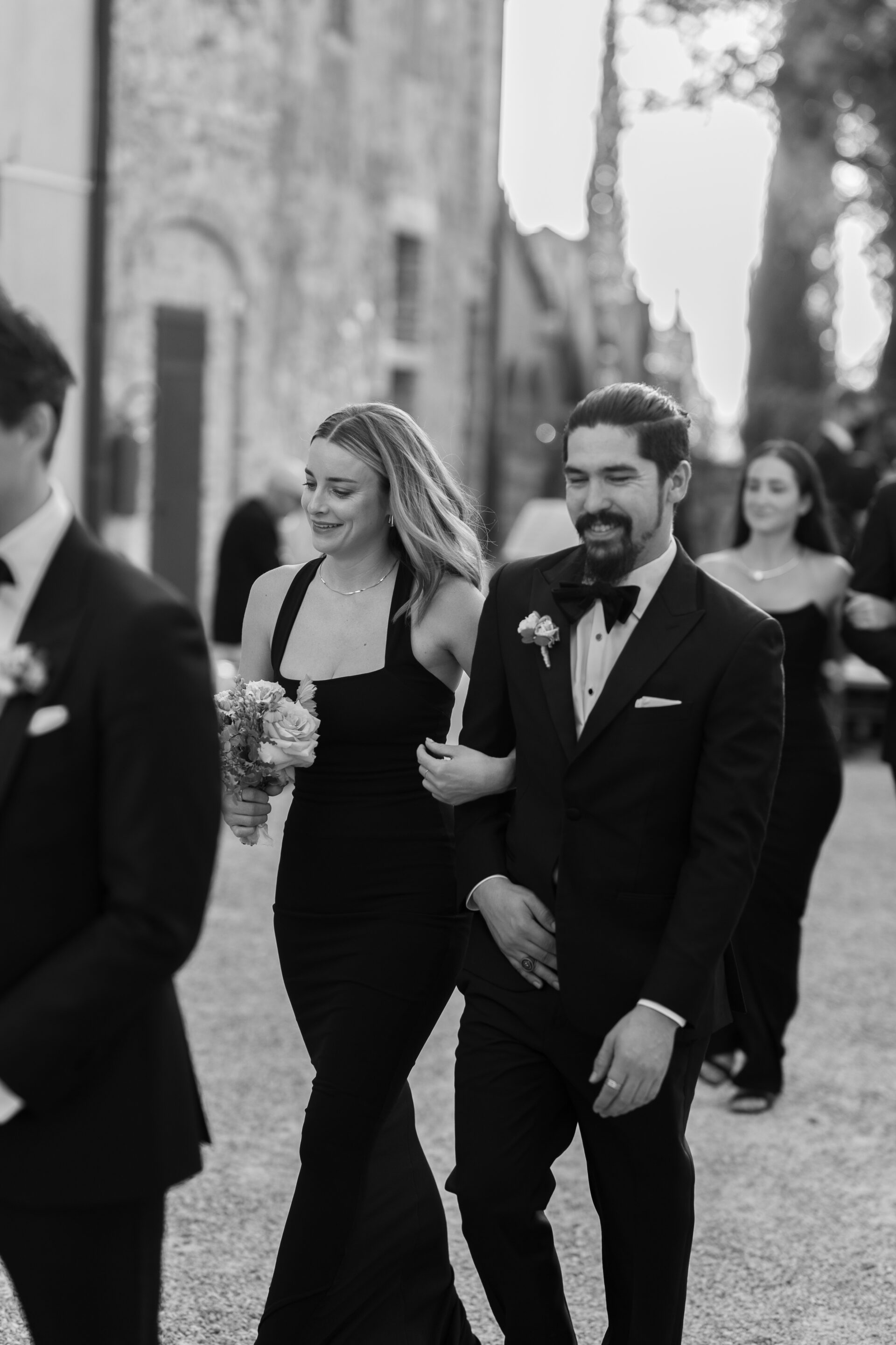 Wedding guests at Tuscan wedding