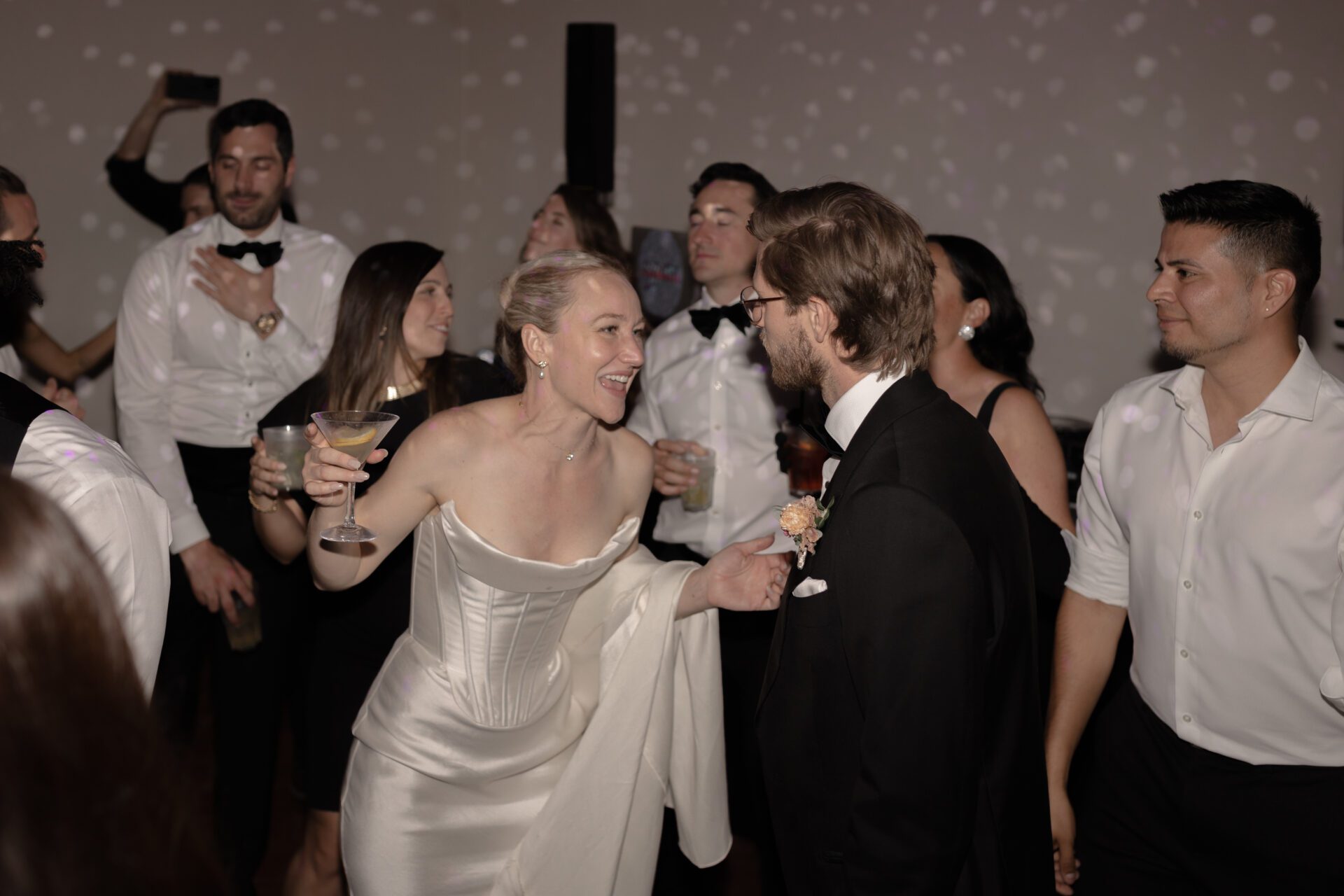 Guests enjoy the afterparty at the luxury Italian wedding