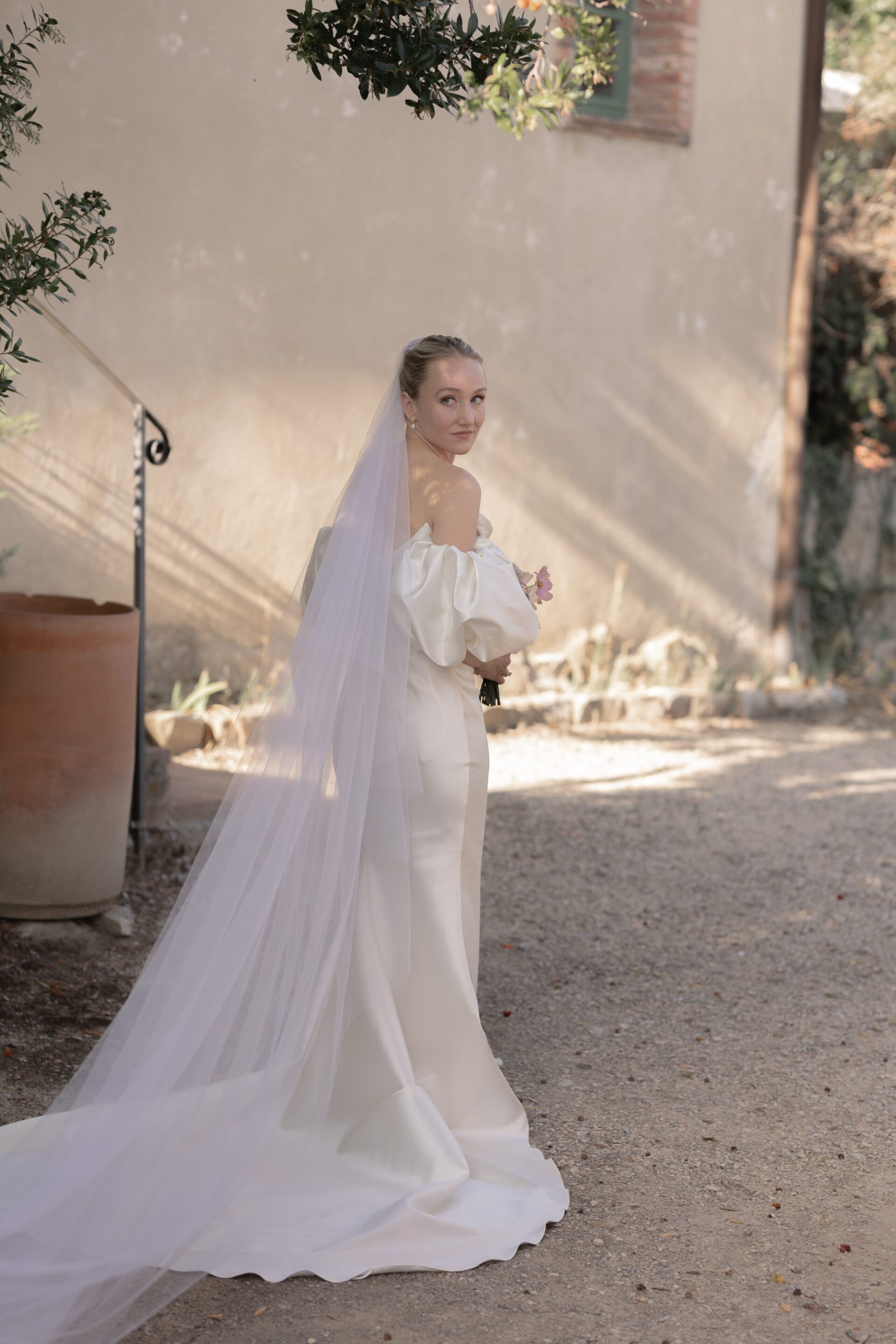 Destination wedding photographer captures bridal portrait at Italian wedding