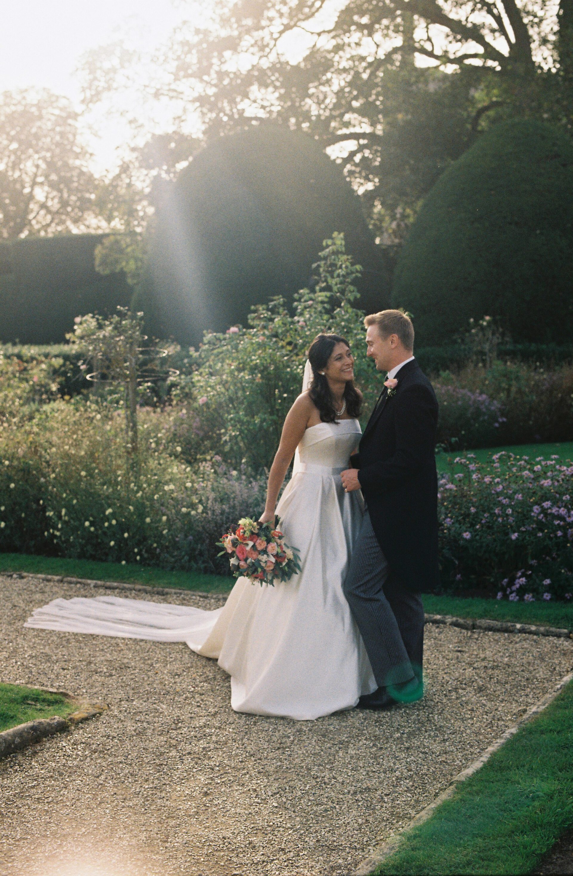35mm film wedding photography couple portrait in the Cotswolds
