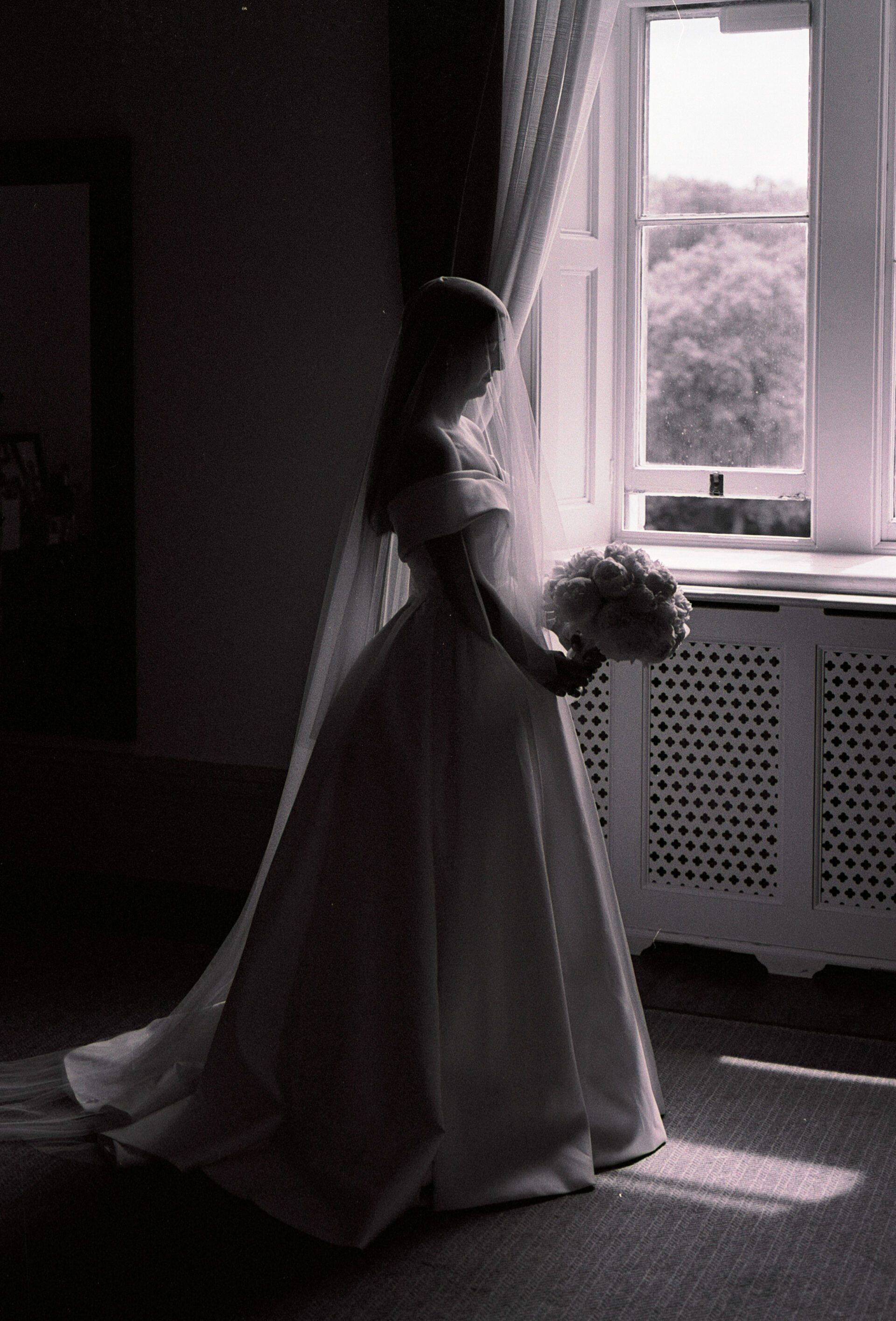 35mm bridal portrait at Tortworth Court