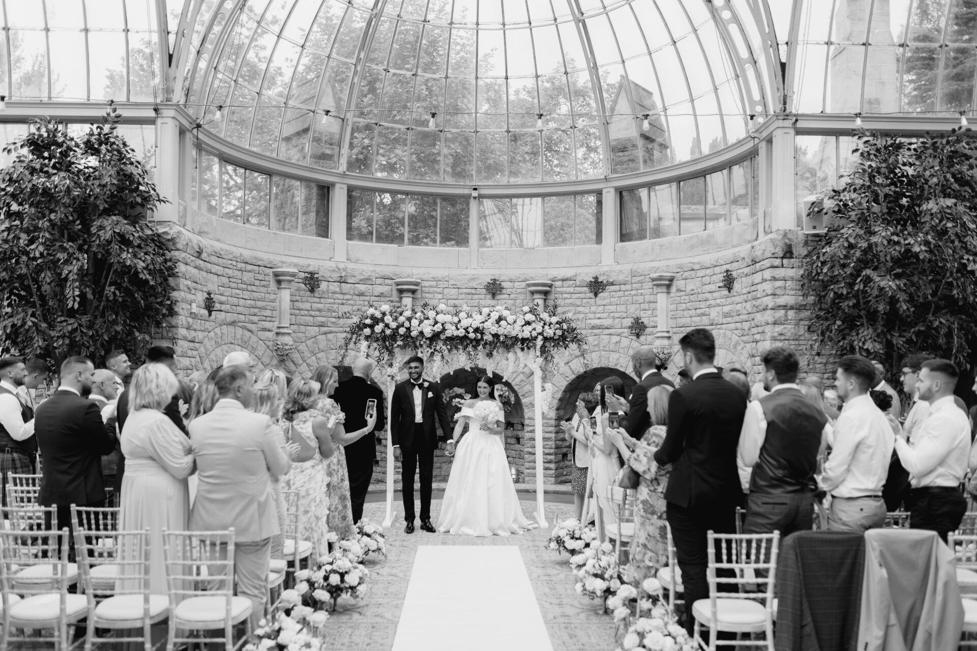 Editorial wedding ceremony in the Orangery at Tortworth Court